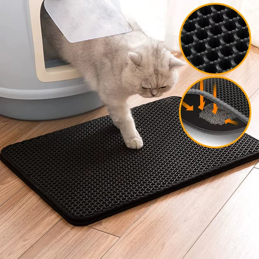 Double-Layer Cat Litter Mat | Waterproof, Non-Slip & Washable